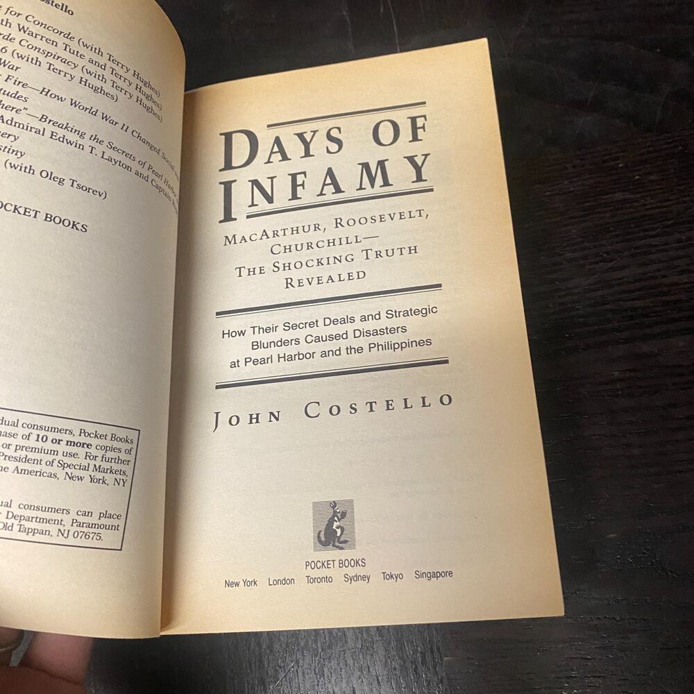 Days of Infamy MacArthur Roosevelt Churchill Shocking Truth Reveal John Costello - Picture 3 of 5